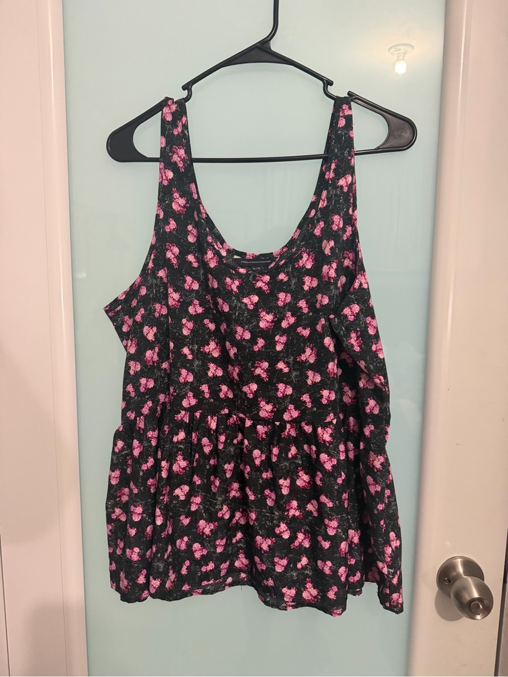 American Eagle Outfitters Black Tank Top with Floral Print